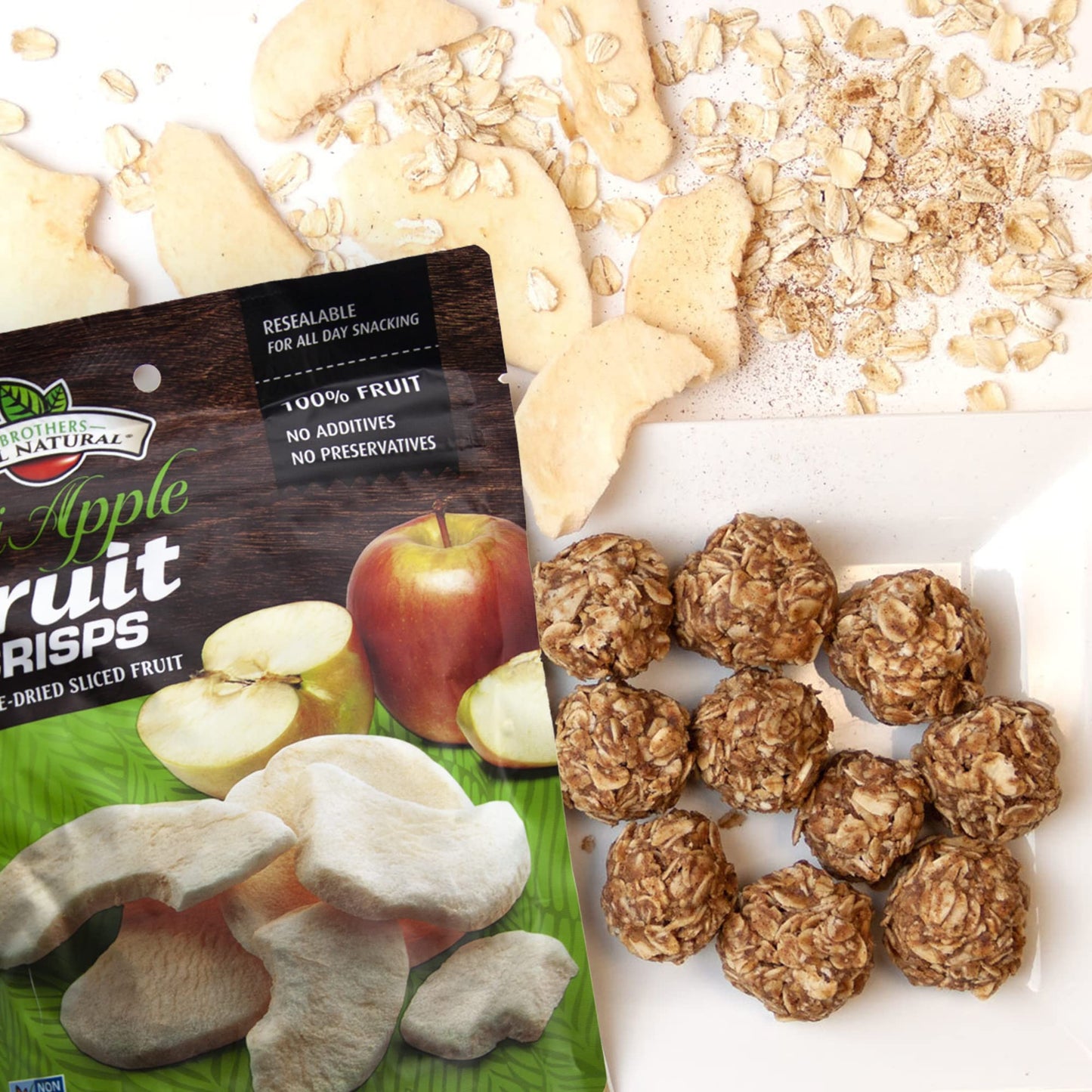 Brothers All Natural Freeze Dried Fruit Crisps, Fuji Apple, 1 Oz (Pack of 8), Made with 100% Fruit, Gluten Free, Soy Free, Vegan, Healthy Snack