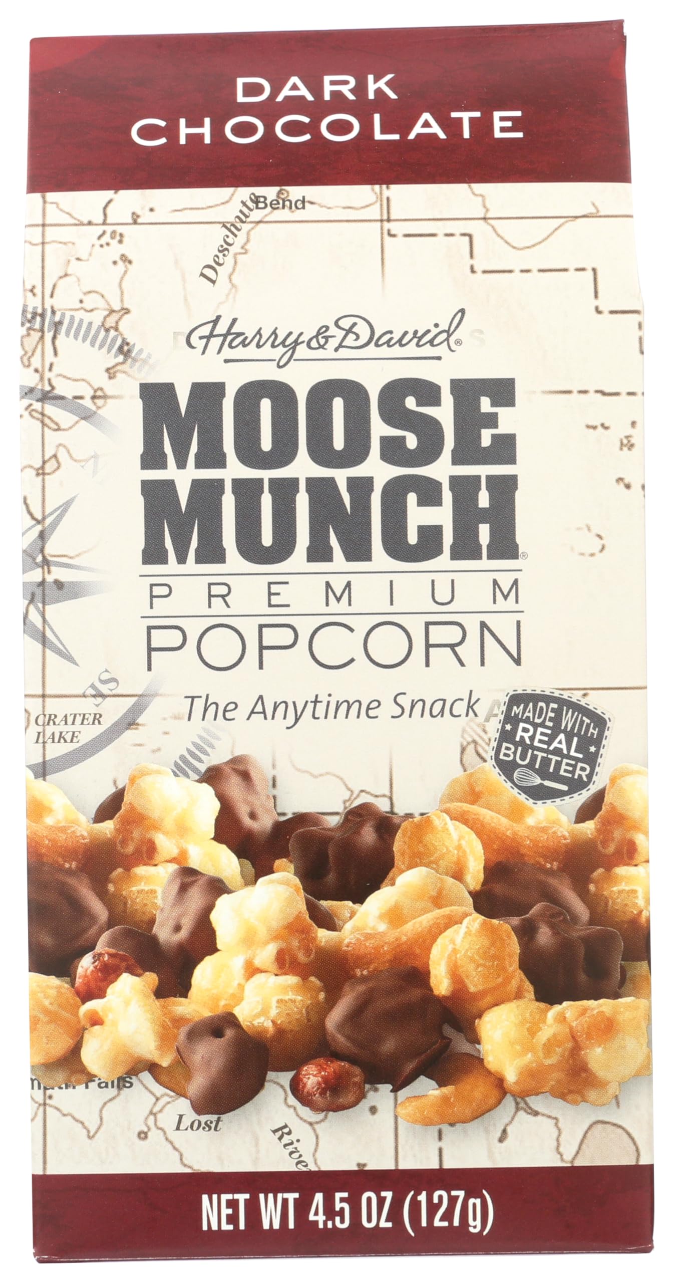 Harry & David Dark Chocolate Moose Munch Popcorn 4.5 oz Box