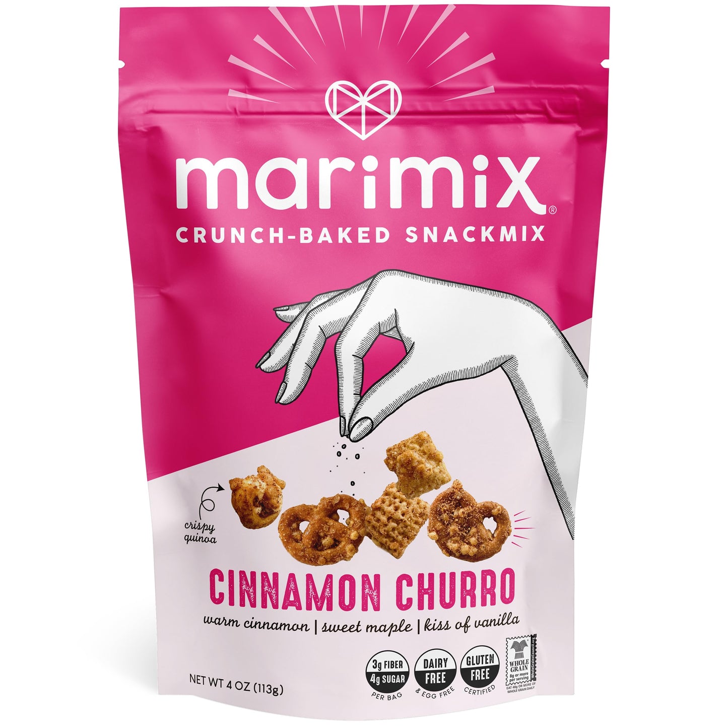 Marimix Snack Mix | Cinnamon Churro | Crunch Baked Sweet & Salty Savory Plant Based Naturally Gluten Free Whole Grain Fiber Charcuterie Pretzel Trail