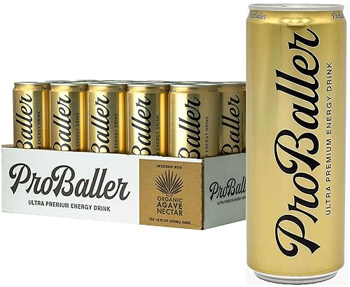ProBaller Clean Energy Drink - Athlete-Grade Energy for Focus & Performance, Sweetened with Organic Agave, NSF Certified for Sport, Natural Caffeine