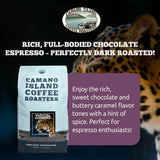 Camano Island Coffee Roasters Varietal Supremo Espresso Blend, Whole Bean 2lb, Fresh Dark Roast, USDA Organic, Fairly Traded, Shade Grown Arabica