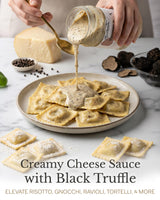 TartufLanghe Cacio e Pepe Truffle Sauce - Authentic Italian Pasta Sauce with Black Truffle & Pecorino Romano Cheese for Risottos, Gnocchi, Ravioli