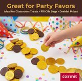 Carmit Gold "Real" Milk Chocolate Coins, (24 Mesh Bags) | Individually Wrapped Menora Embossed Hanukkah Gelt | Holiday Candy, Party Favors | Gluten