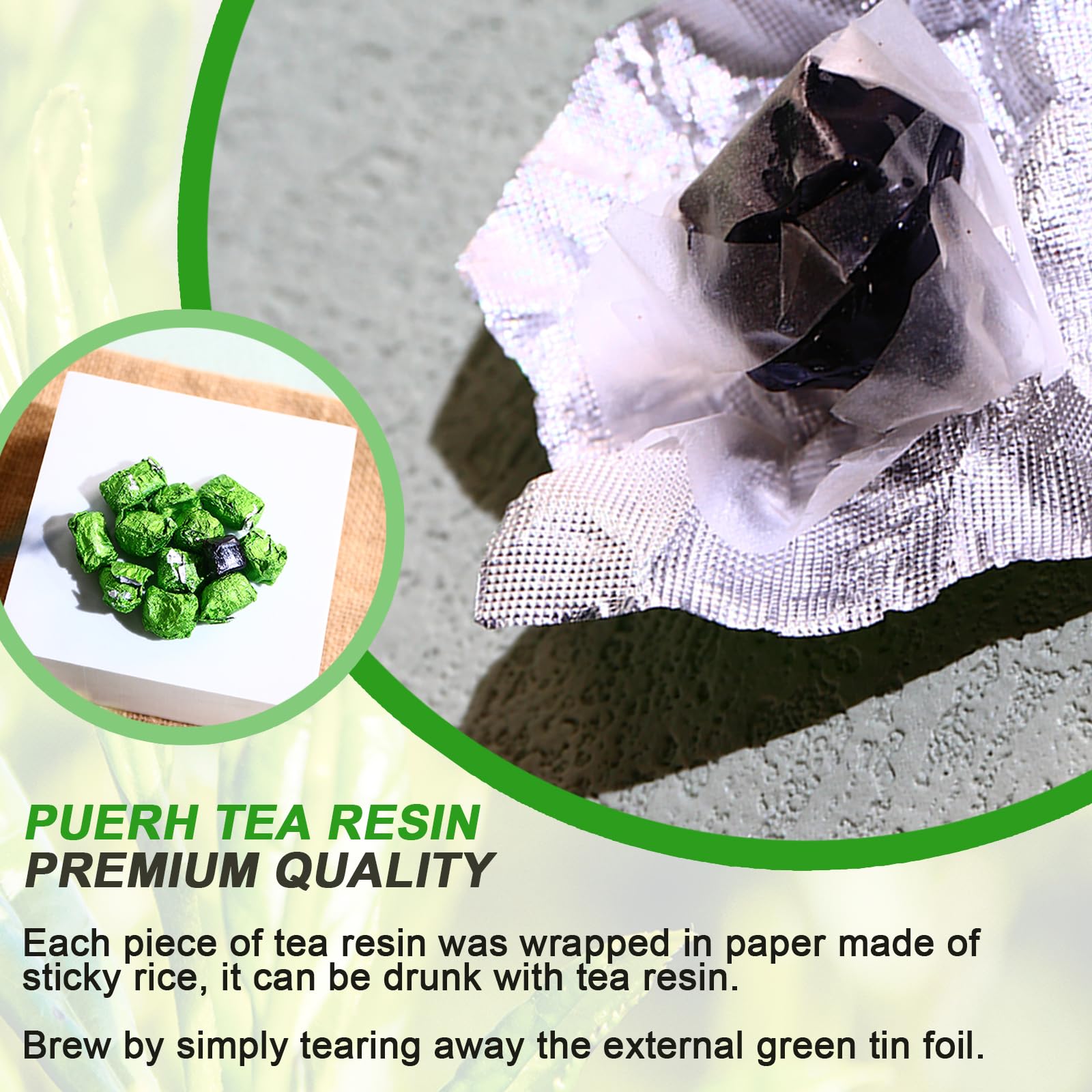 FullChea - Pu-erh Tea Resin - Instant Tea Resins - Chagao 2011 Aged Raw Pu Erh - Support Digestion & Help Skin Health - 3.53oz / 100g