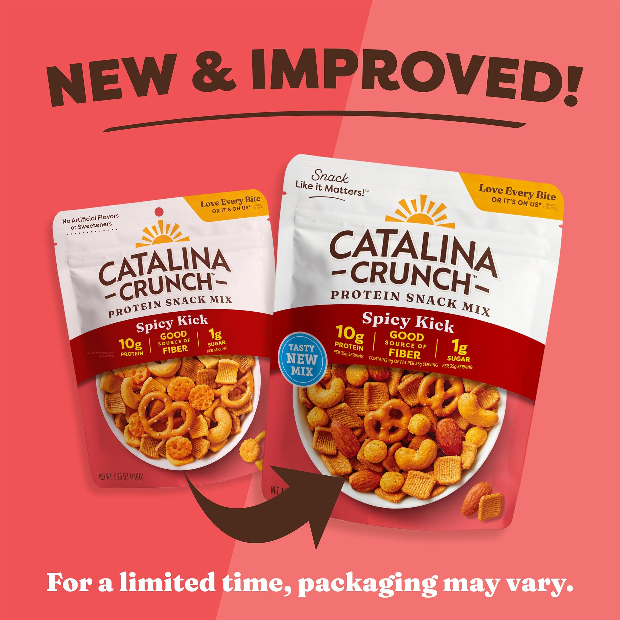 Catalina Crunch Protein Snack Mix - 10g Protein, 1g Sugar per Serving - Good Source of Fiber, Gluten Free - Spicy Kick, 5.25 Ounce Bag (Pack of 1)