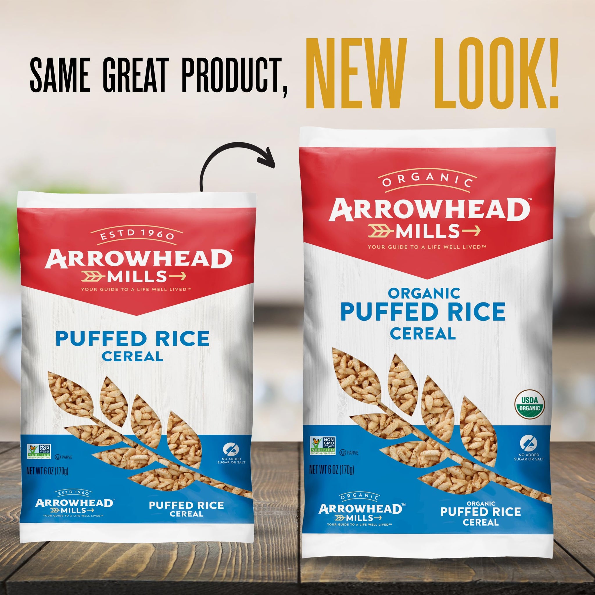 Arrowhead Mills Puffed Rice Cereal, 6 oz Bag (Pack of 6)