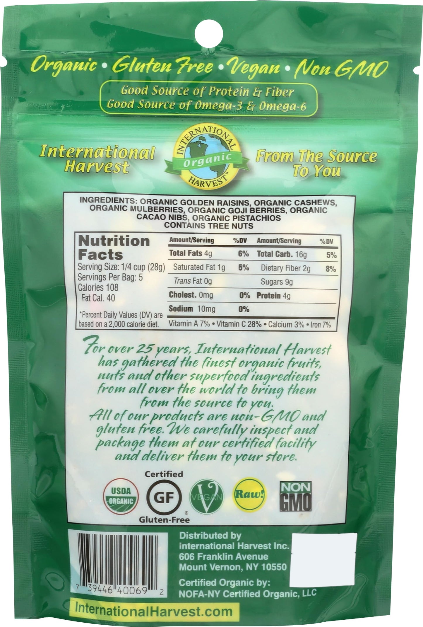 International Harvest Organic Go Take Hike Trail Mix, 5 OZ