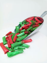 Old Fashion Chocolate Straws Red and Green 2 pounds chocolate filled straws