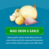 Mauna Loa Garlic Onion Roasted Macadamia Nuts, 24 Pack of 0.5 oz Mini Pouches, Keto Friendly, Gluten Free, Savory Snack