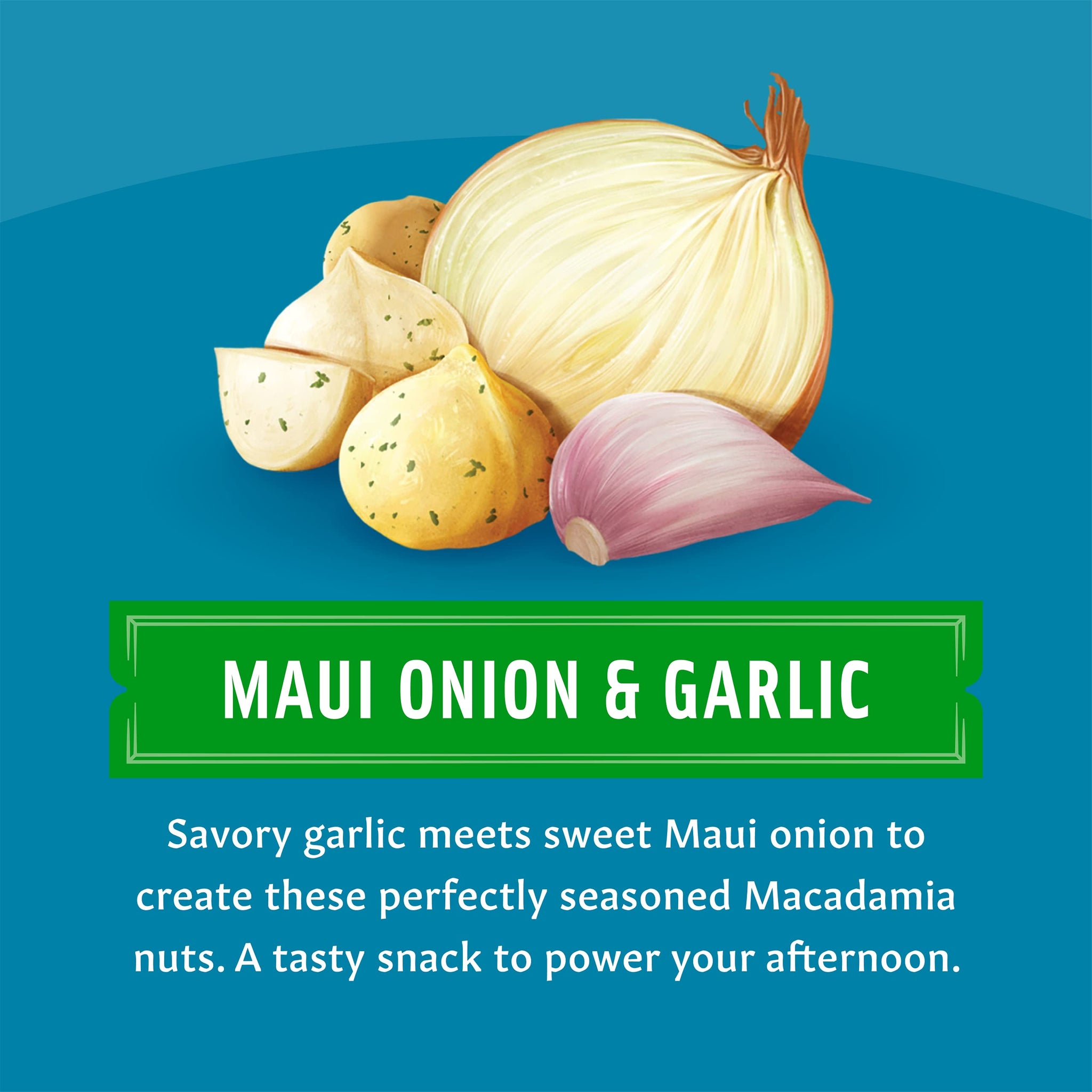 Mauna Loa Garlic Onion Roasted Macadamia Nuts, 24 Pack of 0.5 oz Mini Pouches, Keto Friendly, Gluten Free, Savory Snack