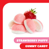Strawberry Puffy Gummy Candy - 1 Pound Pack - Gender Reveal Strawberry Gummies - Pink Cloud Candy for Baby Showers, Buffets & Dessert Decorating