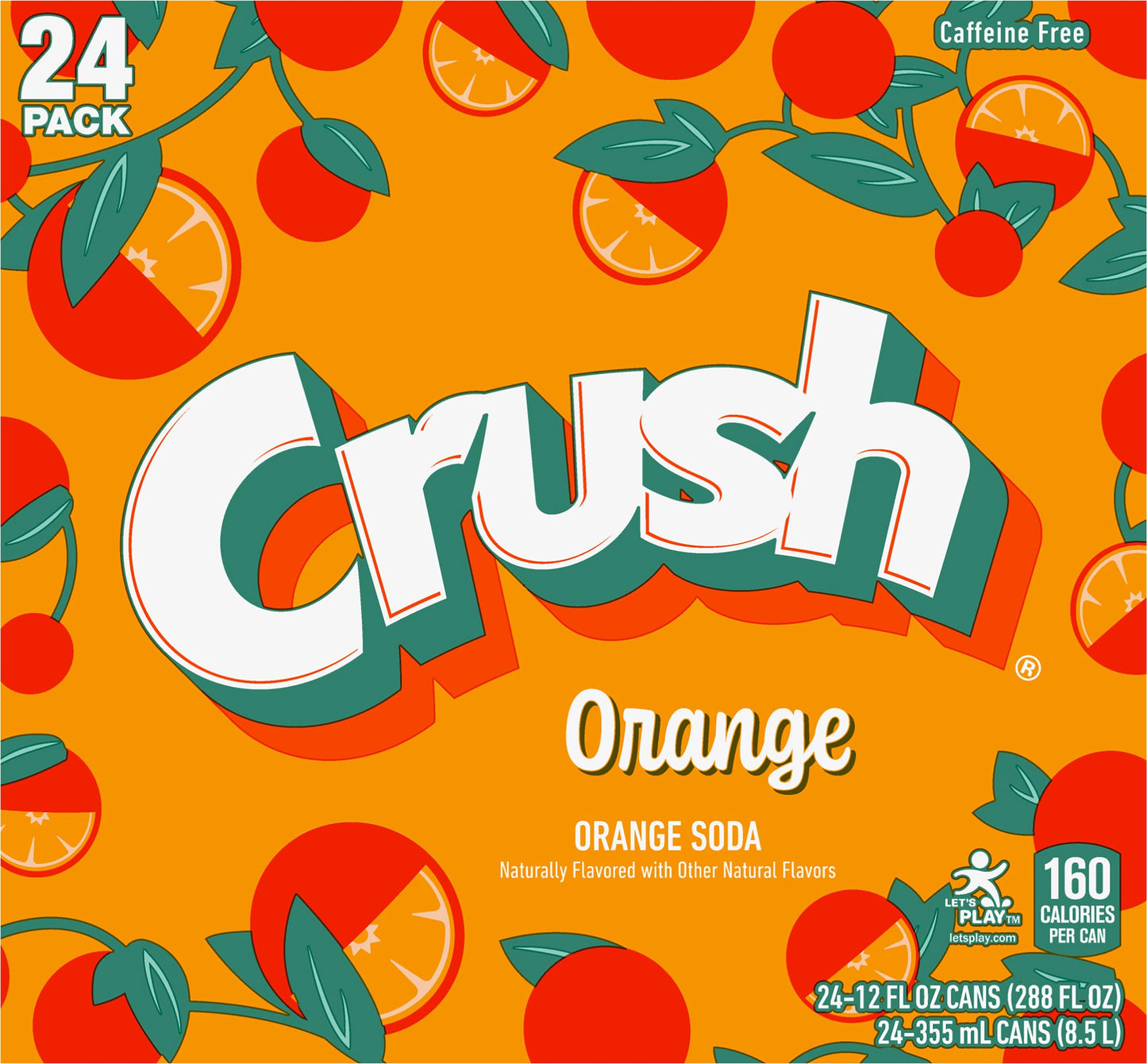 Crush Orange Soda, 12 fl oz, 24 pack