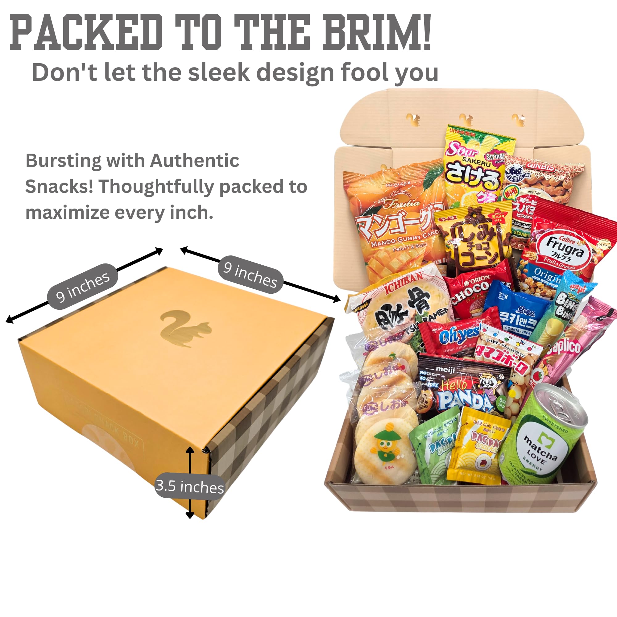 Premium Japanese & Korean Variety Pack - Assorted Sweets, Savory Chips, Ramen & Matcha Energy Drink- Gift for Birthdays, Students & Office