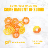SmartSweets Peach Rings, Candy With Low Sugar 3g, Low Calorie 100, Net Carb 10, Plant Based, Gluten Free, No Artifical Colors or Sweeteners 1.8 Oz