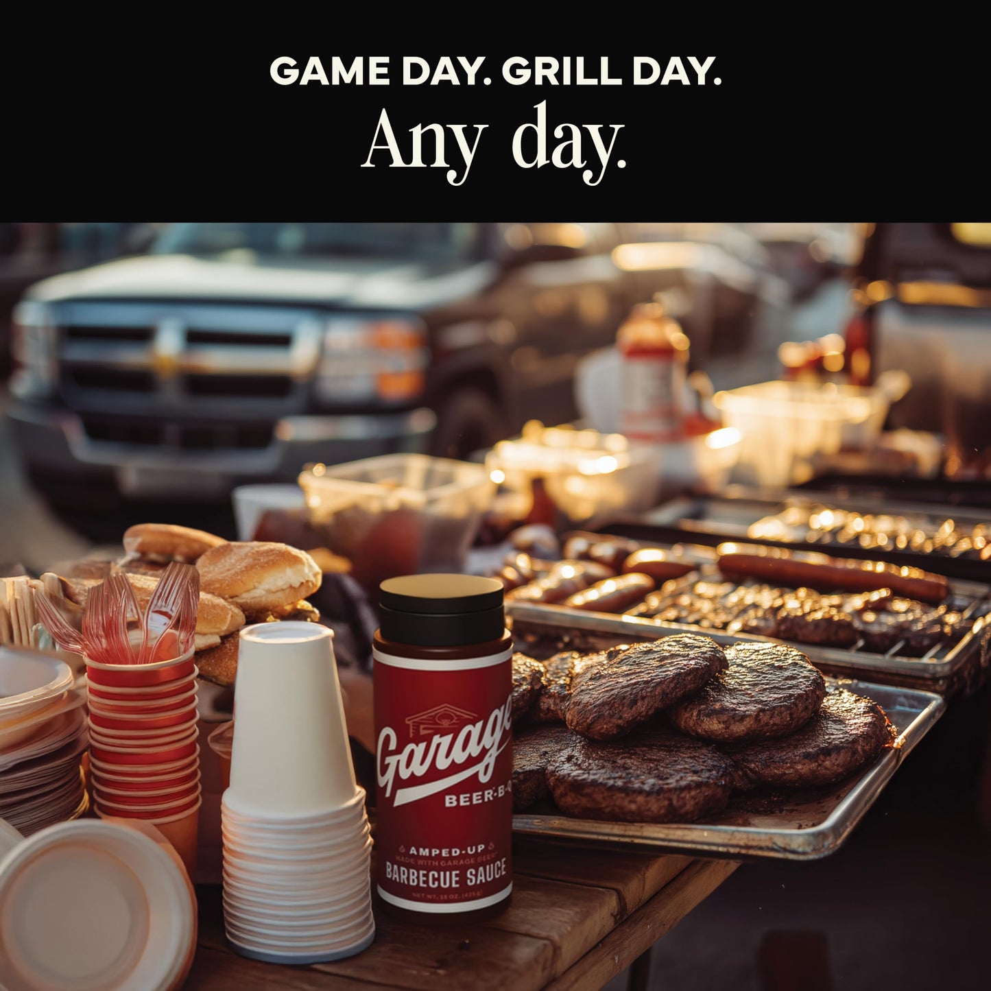 Rufus Teague Official Garage Beer BBQ Sauce Gift, Amped-Up, 15.2oz, 1-Pack