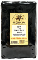 Great Bend Blend - Medium Dark Roast - 2lb bag of Coffee Beans Roasted By Poverty Bay Coffee Co, 2 Pound Bag - Whole Bean Coffee