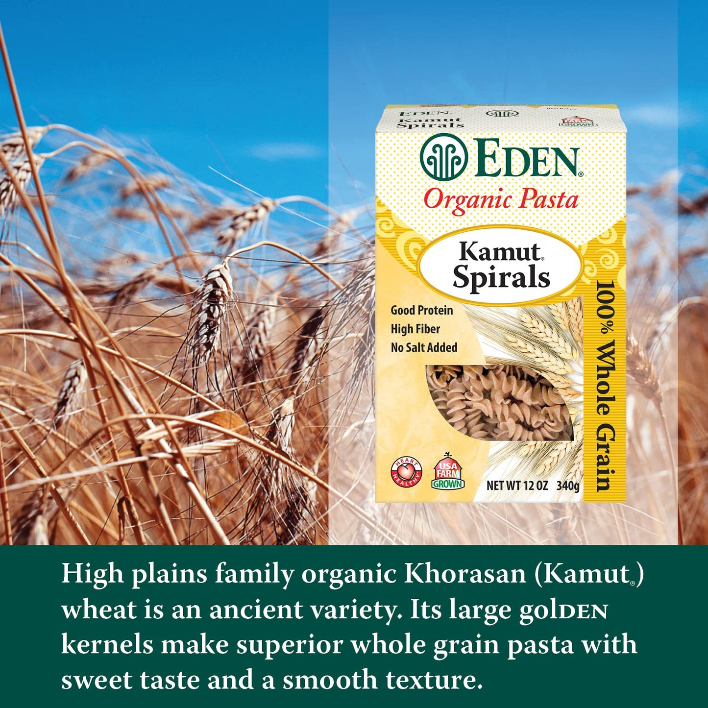 Eden Kamut Spirals, Organic, 100% Whole Grain, 12-Ounce (Pack of 6)