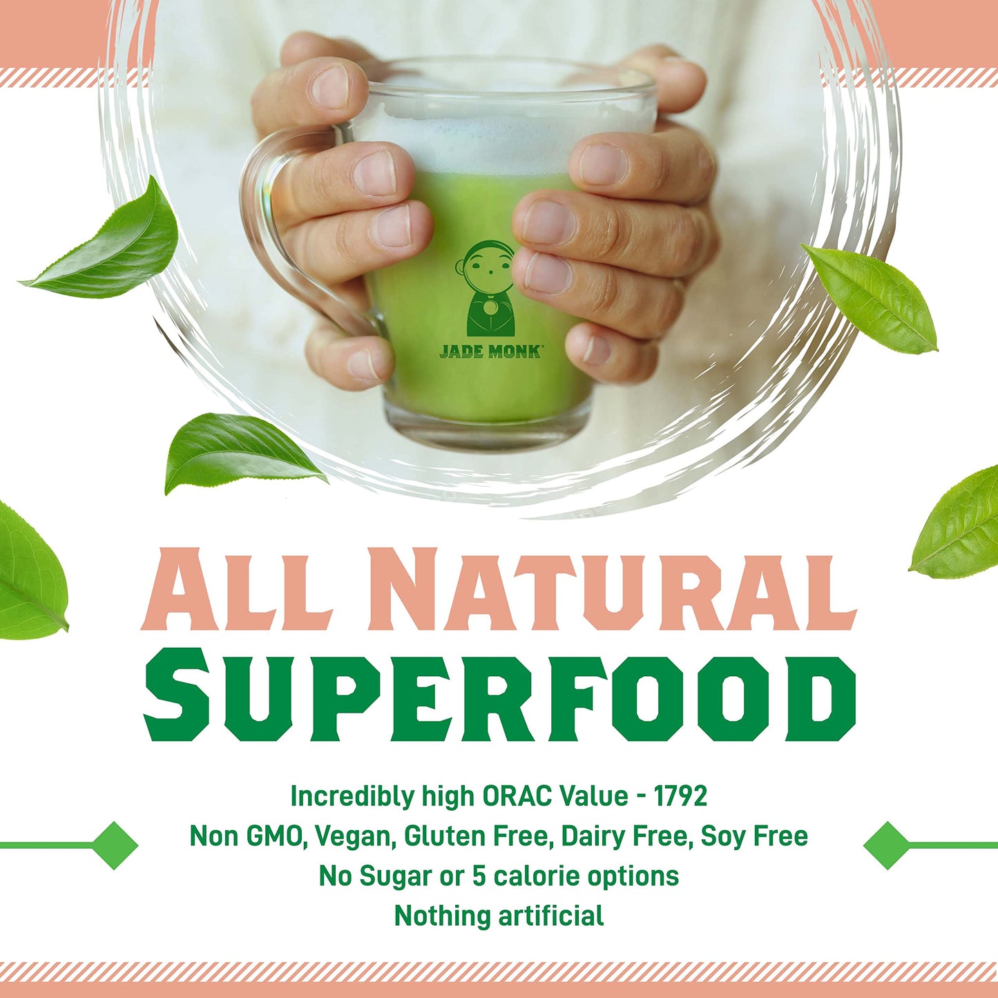 Matcha Green Tea Powder 100% Natural Antioxidant Infused Nutrient Rich Drink Mix, Palau Peach, 12 Single Serving Packets - Great For Home And On The