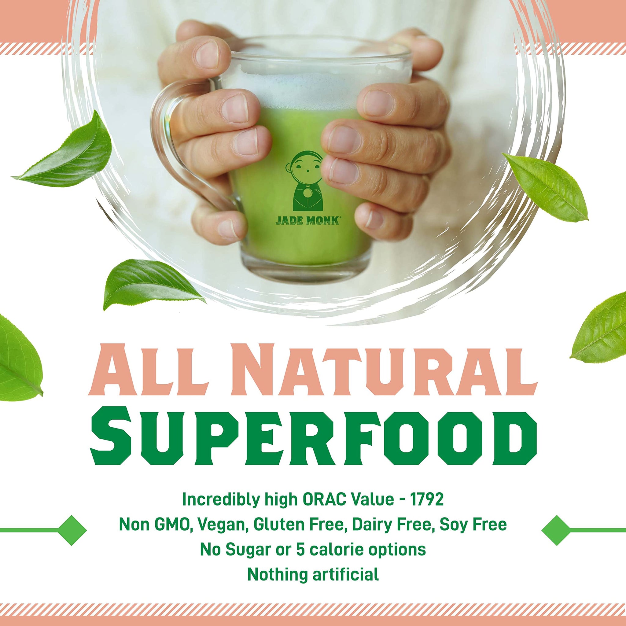 Matcha Green Tea Powder 100% Natural Antioxidant Infused Nutrient Rich Drink Mix, Palau Peach, 12 Single Serving Packets - Great For Home And On The