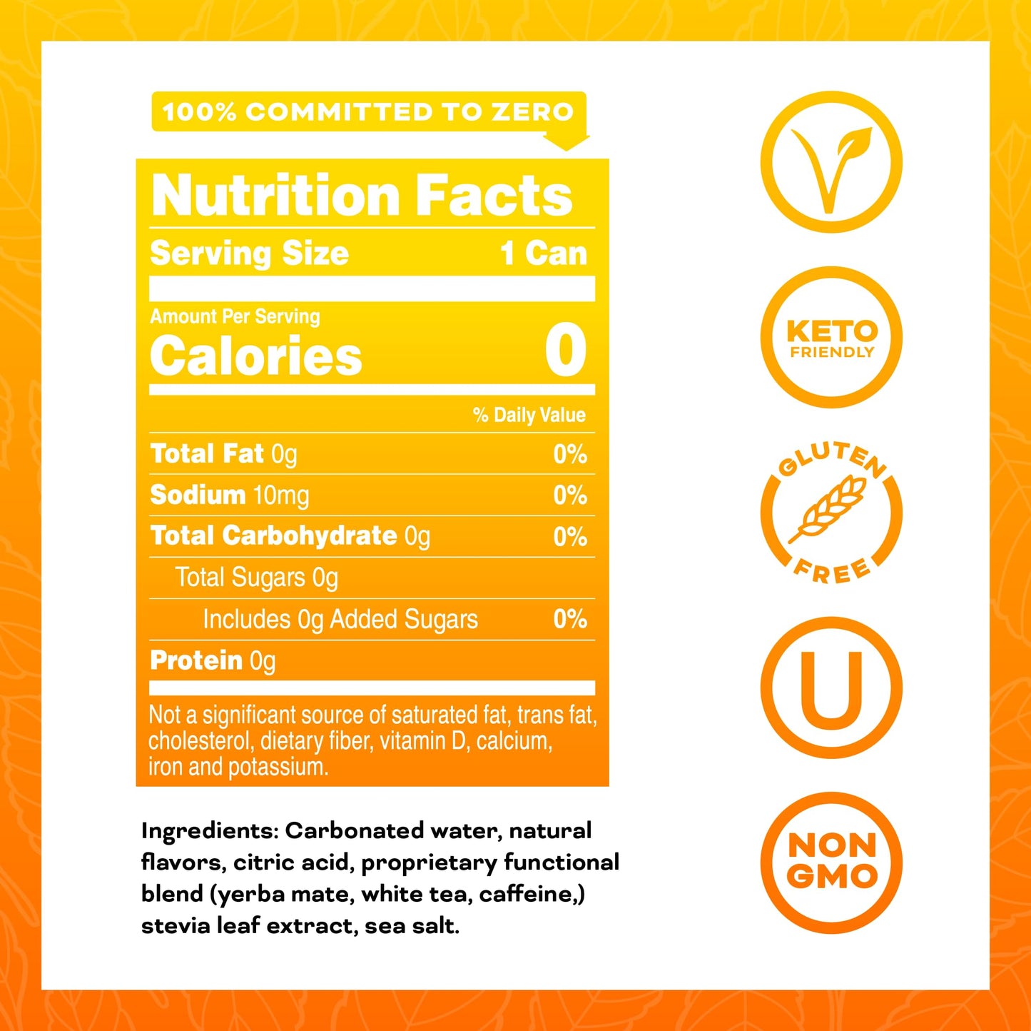Yerbaé Mango Passion Fruit Functional Energy Drink - 0 Sugar, 0 Calories, 0 Carbs. Yerbae is Energized by Yerba Mate, Plant-Based, Healthy Alternative