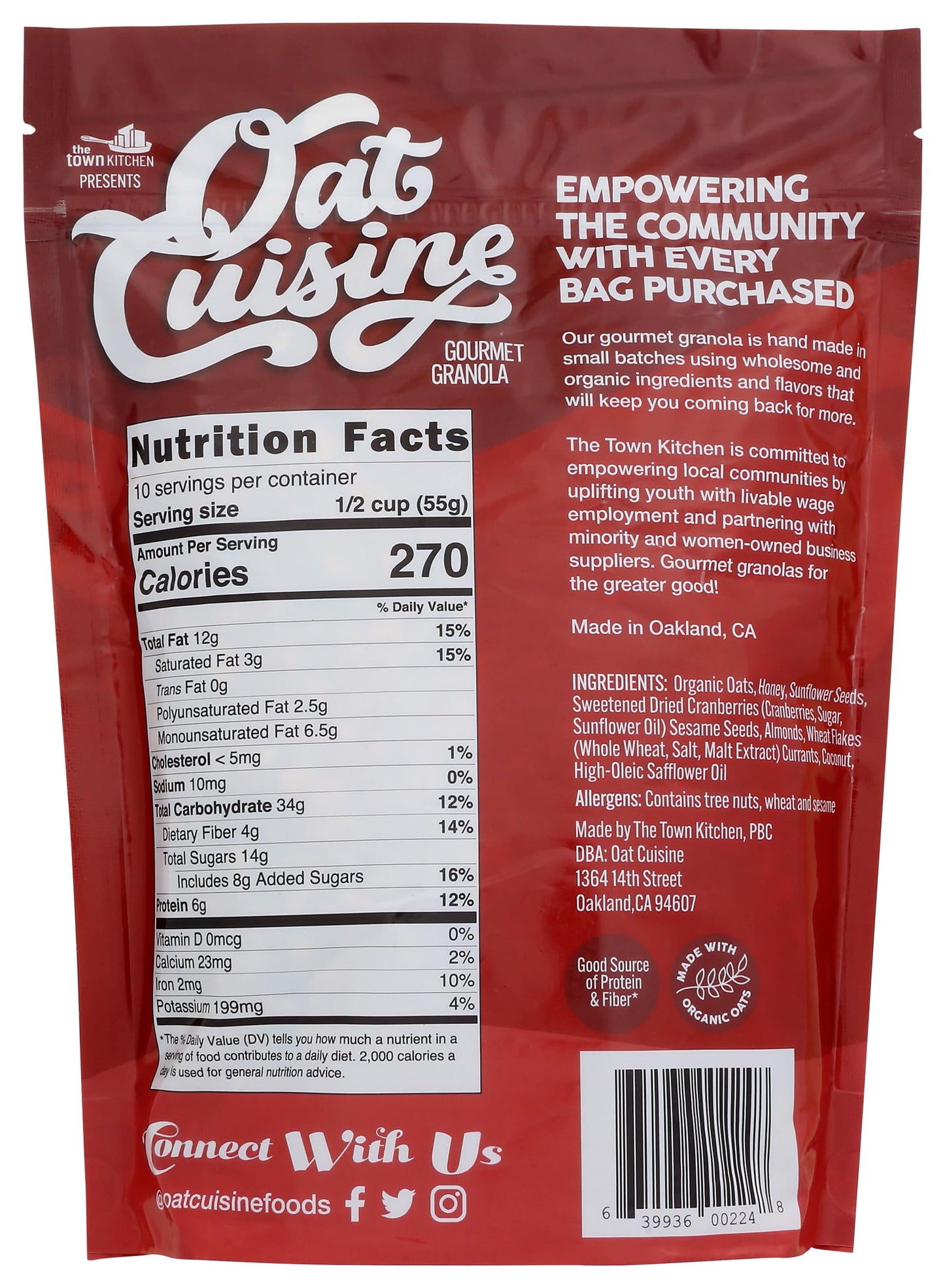 Oat Cuisine, Granola Handmade Cranberry, 19.75 Ounce