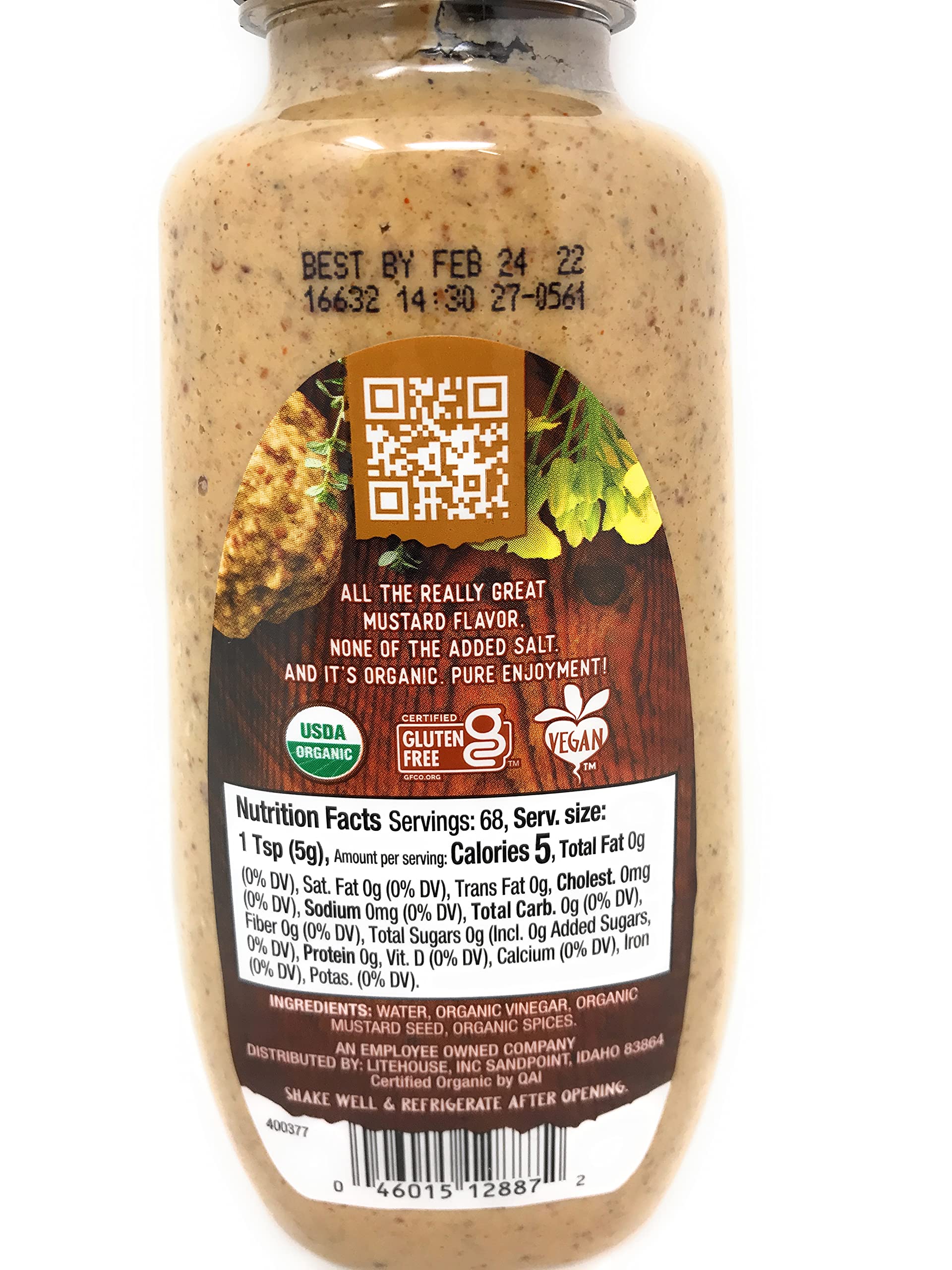 Organicville Organic Salt Free Mustard, 12 OZ