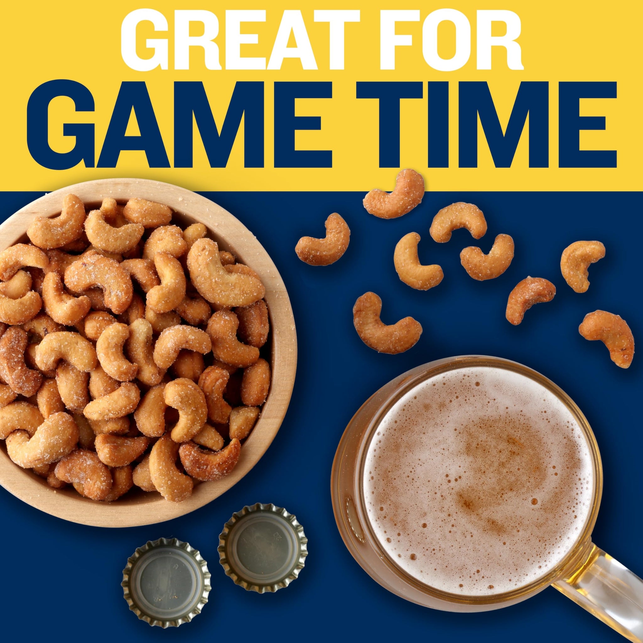 PLANTERS Deluxe Honey Roasted Whole Cashews, Party Snacks, Plant-based Protein, 2 oz Bags (Pack of 15)