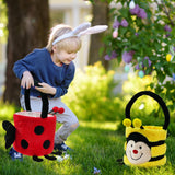 DearSun Exquisite Embroidery ! Personalized Plush Ladybird Basket Easter Egg Hunting Basket with Embroidery Name (Plush Ladybird Basket)