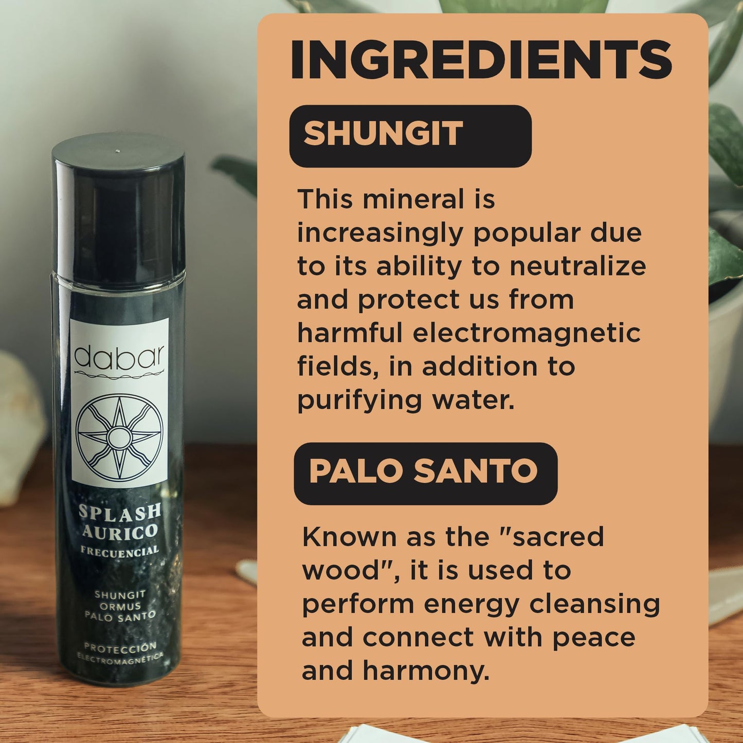 Ormus Patagonia Dabar Frecuencial - Splash AURIC SHUNGIT Protection - 100ML- Shungite, Ormus & Lignum Vitae Spray