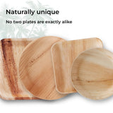 Indie Palm 6 Inch Square Disposable Palm Leaf Plates - Heavy Duty, Biodegradable Compostable Alternative to Bamboo Plates or Paper Plates - Parties