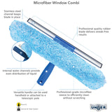 Unger Professional 2-in-1 Squeegee & Scrubber - 10” Window Cleaning Tool - Cleaning Supplies, Squeegee for Window Cleaning, Commercial & Residential