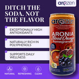 AROZEN Blood Orange Pomegranate Beverage, Antioxidant Energy Drink | Lightly Carbonated Citrus Wellness Drink with Green Tea Caffeine | Vegan Low