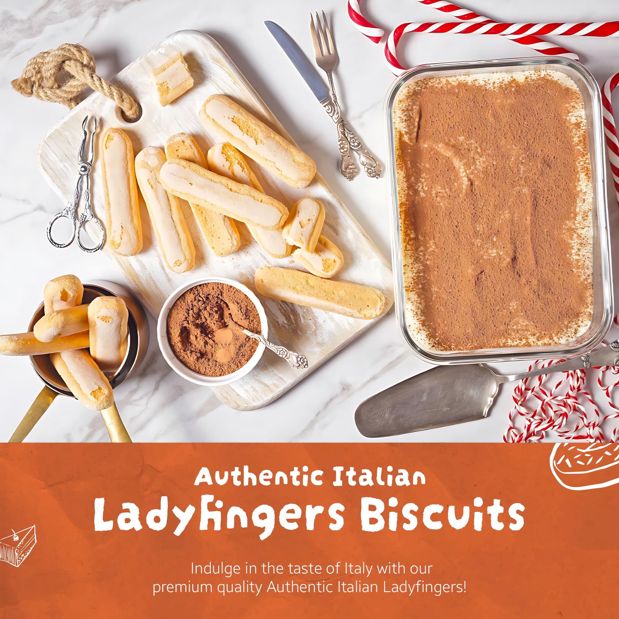 Savoiardi, Lady Fingers Champagne Biscuits (Pack of 3), 7 oz