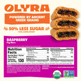 Olyra Raspberry Fig Bars, Organic Snacks, Healthy Snacks for Adults and Kids, Low Sugar, Vegan, Office Breakfast Bars, USDA Certified Organic, Non GMO