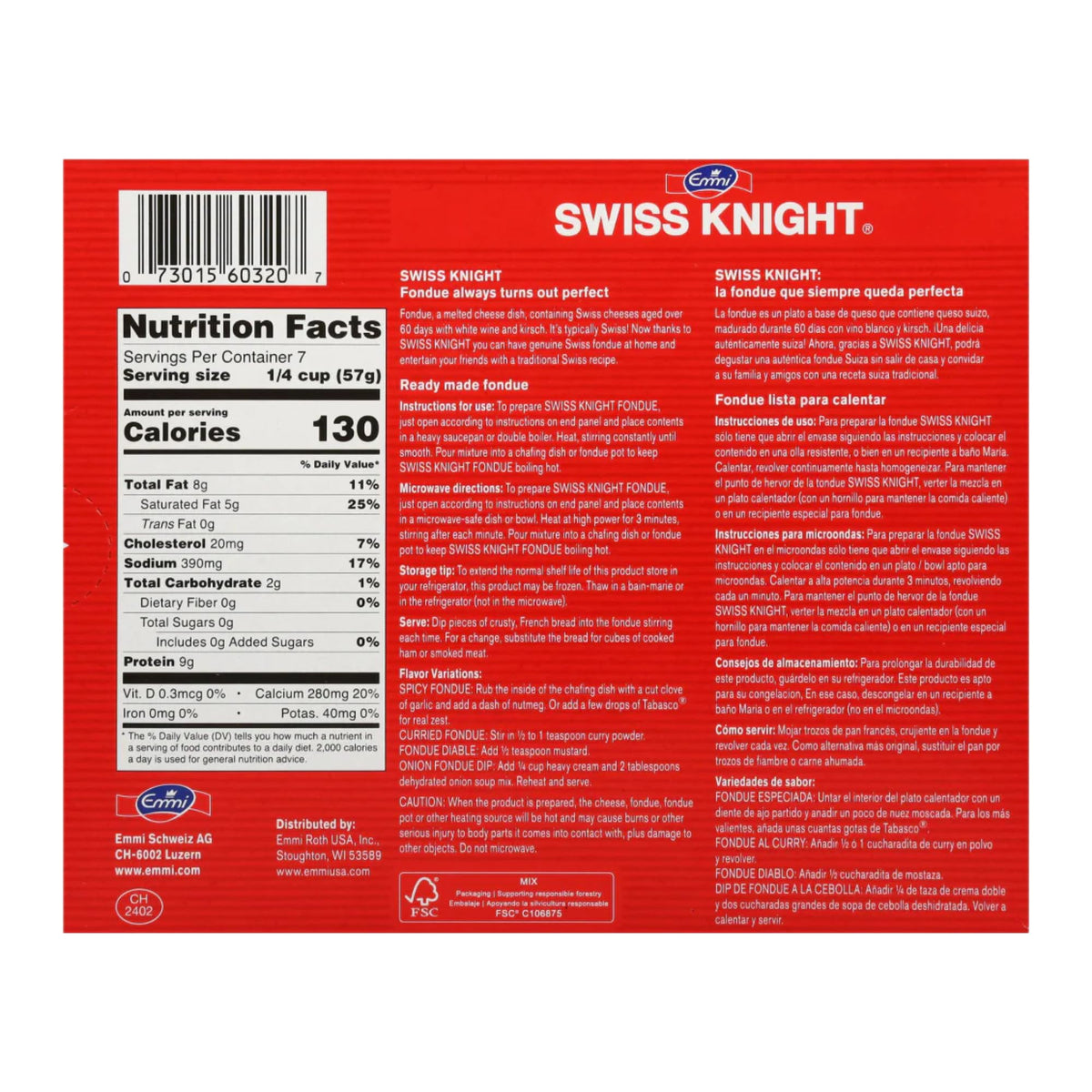 Swiss Knight Classic Fondue, 14 oz