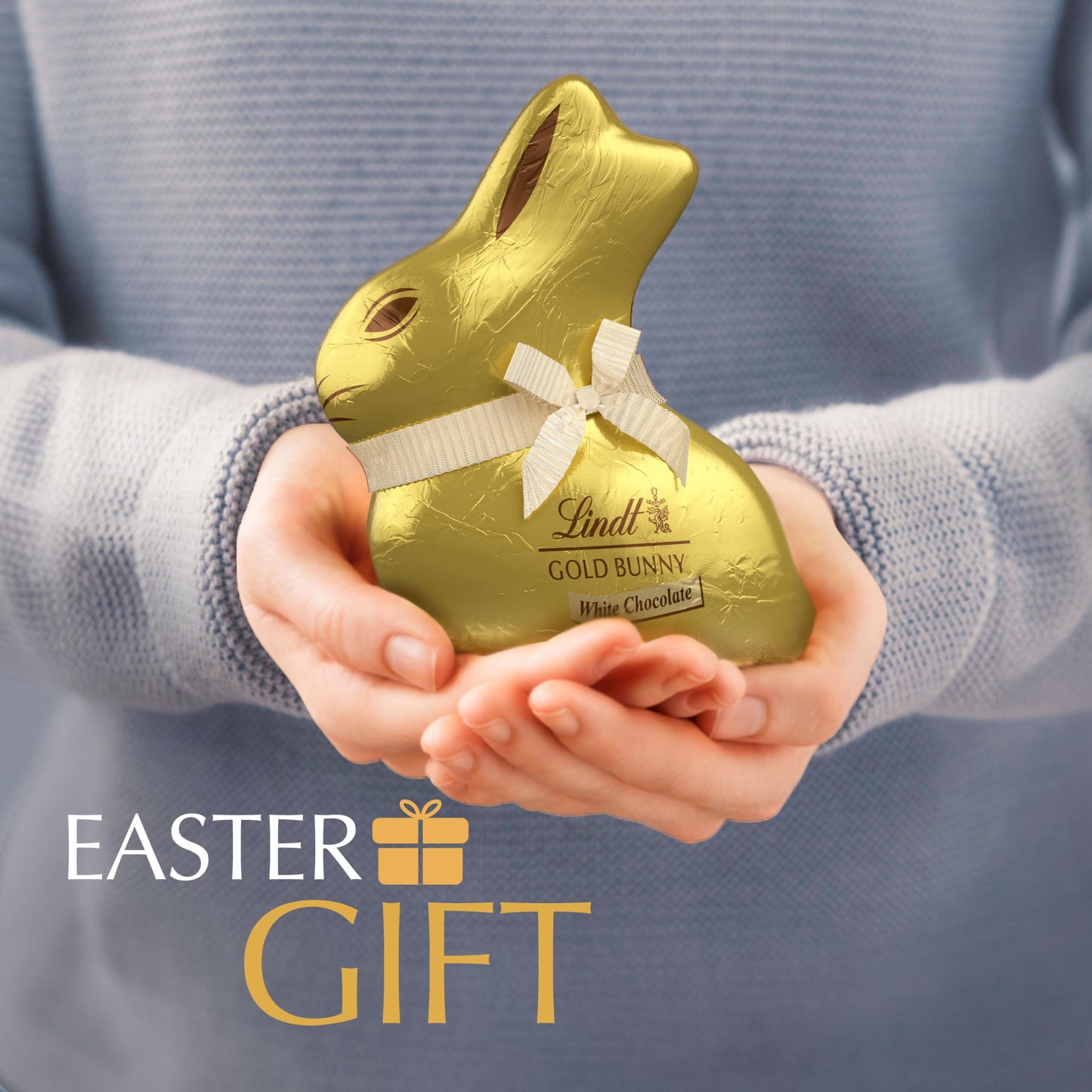 Lindt GOLD BUNNY White Chocolate, Hollow White Chocolate Candy Bunny, 3.5 oz. Bunny