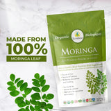 Ecoideas Org. Moringa Powder, 8 OZ Bag - Certified Organic, Kosher, Vegan, Gluten-free, Non-GMO, and RAW CRU