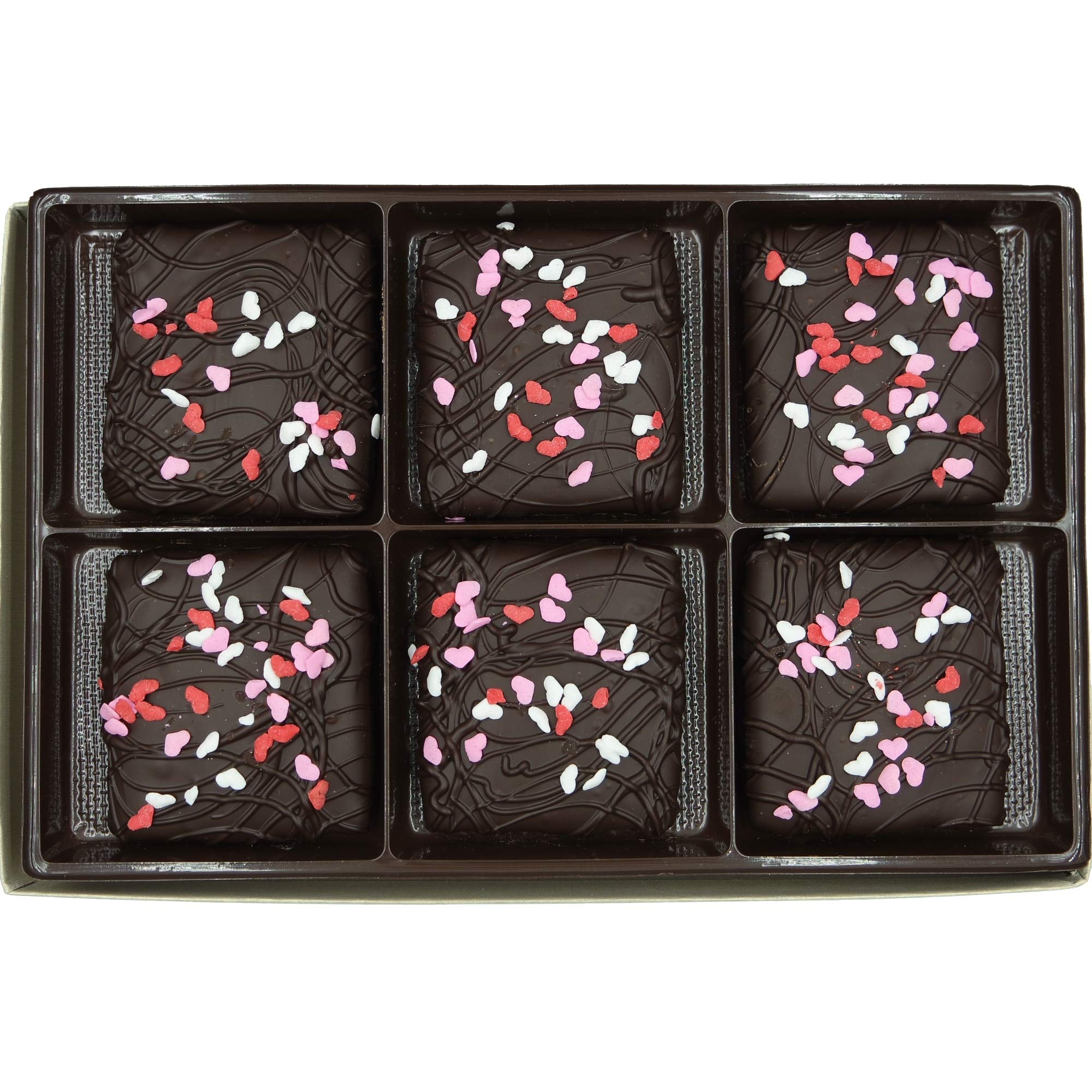 Philadelphia Candies Valentine's Day Hearts Gift, Dark Chocolate Covered Graham Crackers, 6 Ounce