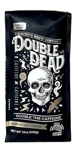 Raven’s Brew Coffee - Double Dead™ - Dark Roast, Naturally High Caffeine (Whole Bean, 12 oz)