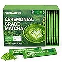 Viridworks Organic Matcha Green Tea Powder Stick Packs - Ceremonial Grade (First Spring Harvest) - Unsweetened Single Serve Packets - USDA, JAS