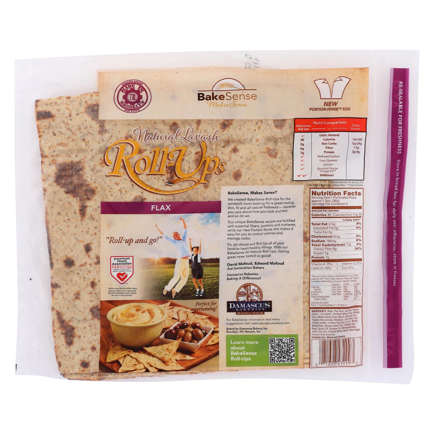 DAMASCUS BAKERIES Ups Fiber Fit Flax Roll, 10.4 OZ