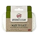 Scotch-Brite Greener Clean Dual Action Scrub & Wipe, 2 Flexible Dish Cloths for Washing Dishes and Kitchen, Safe on Nonstick Pots and Pans, Glassware