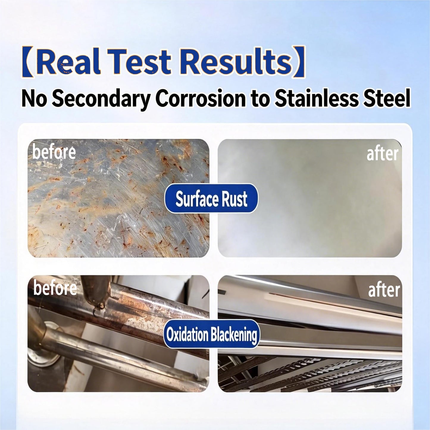Stainless Steel Rust Stain Remover & Cleaner, Rust Spot Stain Remover for Stainless Steel Appliances and Furniture - Ideal for Grill, Fridge, Knife or