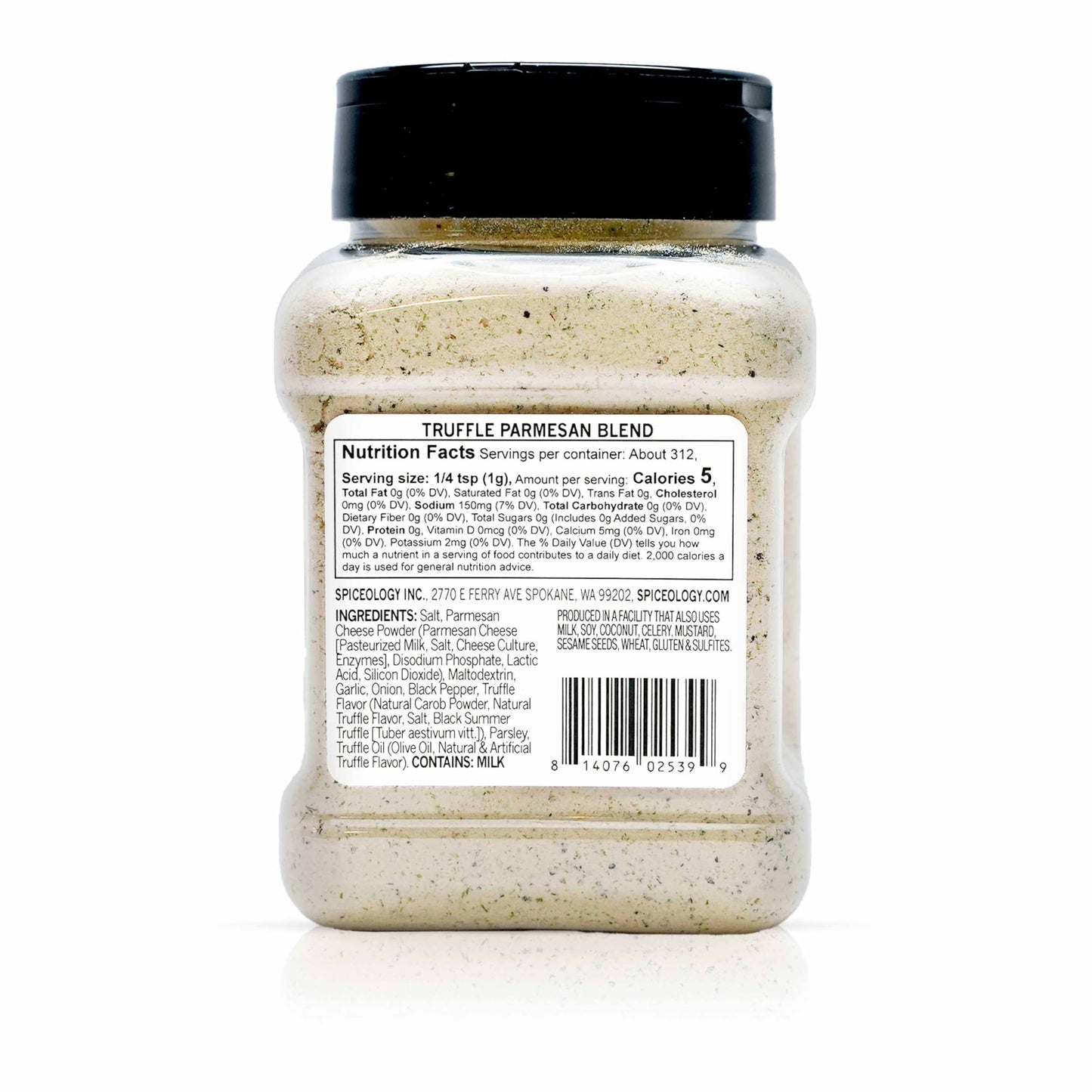 Spiceology - Truffle Parmesan Salt & Seasoning - Gourmet Blend of Black Truffle, Parmesan Cheese, Garlic & Herbs - Ideal for Fries, Popcorn, Potatoes