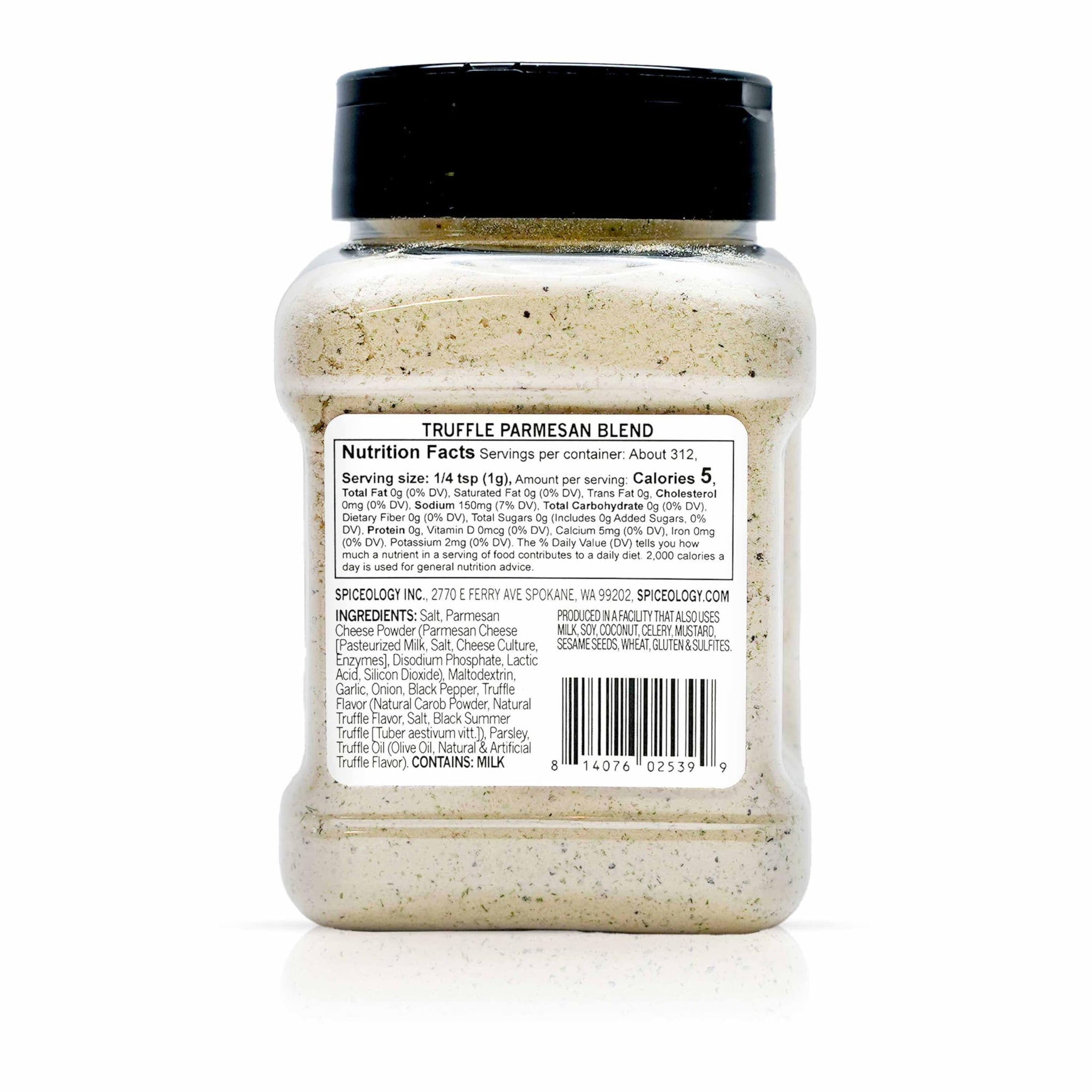 Spiceology - Truffle Parmesan Salt & Seasoning - Gourmet Blend of Black Truffle, Parmesan Cheese, Garlic & Herbs - Ideal for Fries, Popcorn, Potatoes