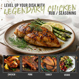 Lane's Legendary Chicken Rub, 13.3 oz - Bold & Balanced Chicken Seasoning Blend with Clean Ingredients, 0 Fat & Cholesterol, 5 Calories per Serving