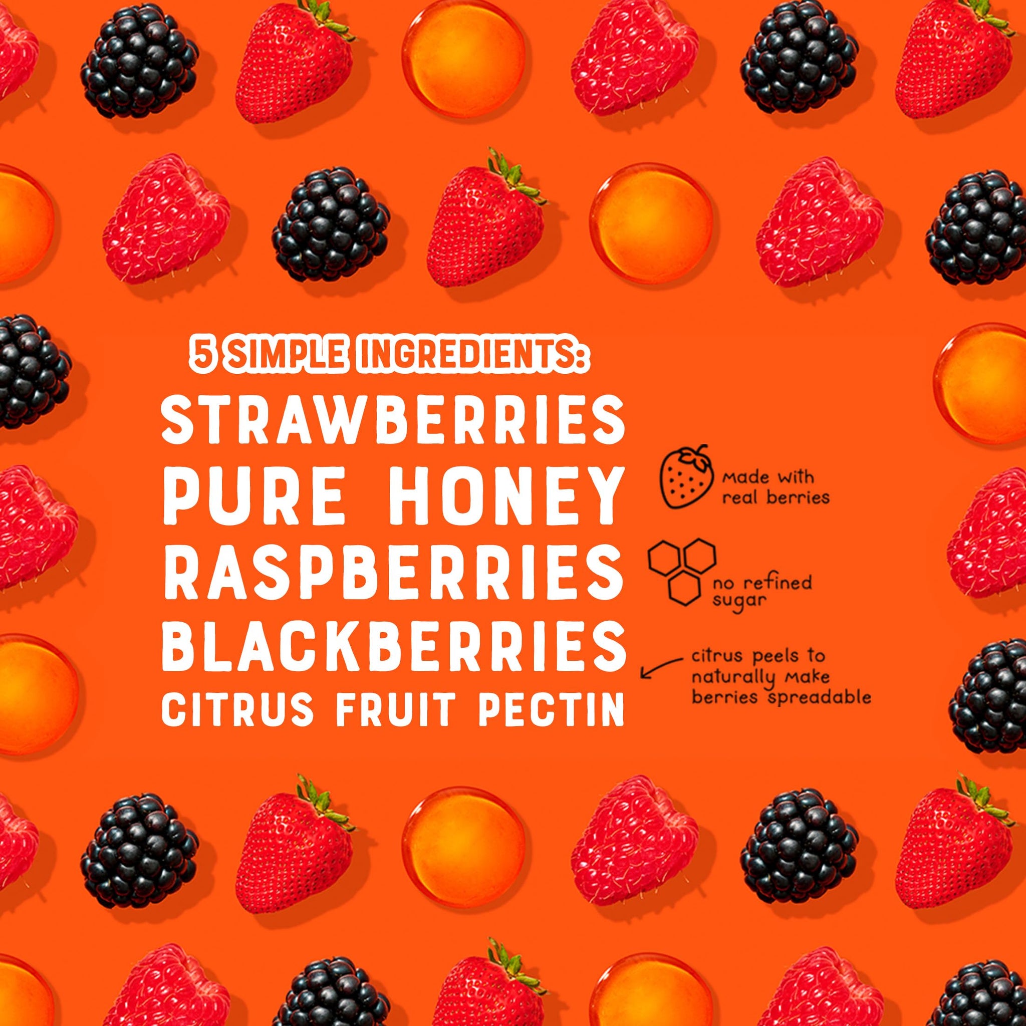 Nate's Honey Fruit Spread, All-Natural Berry - Made with Real Fruit & No Refined Sugar - Sweetened with 100% Pure Honey - 10 oz Jar - Easy-to-Spread