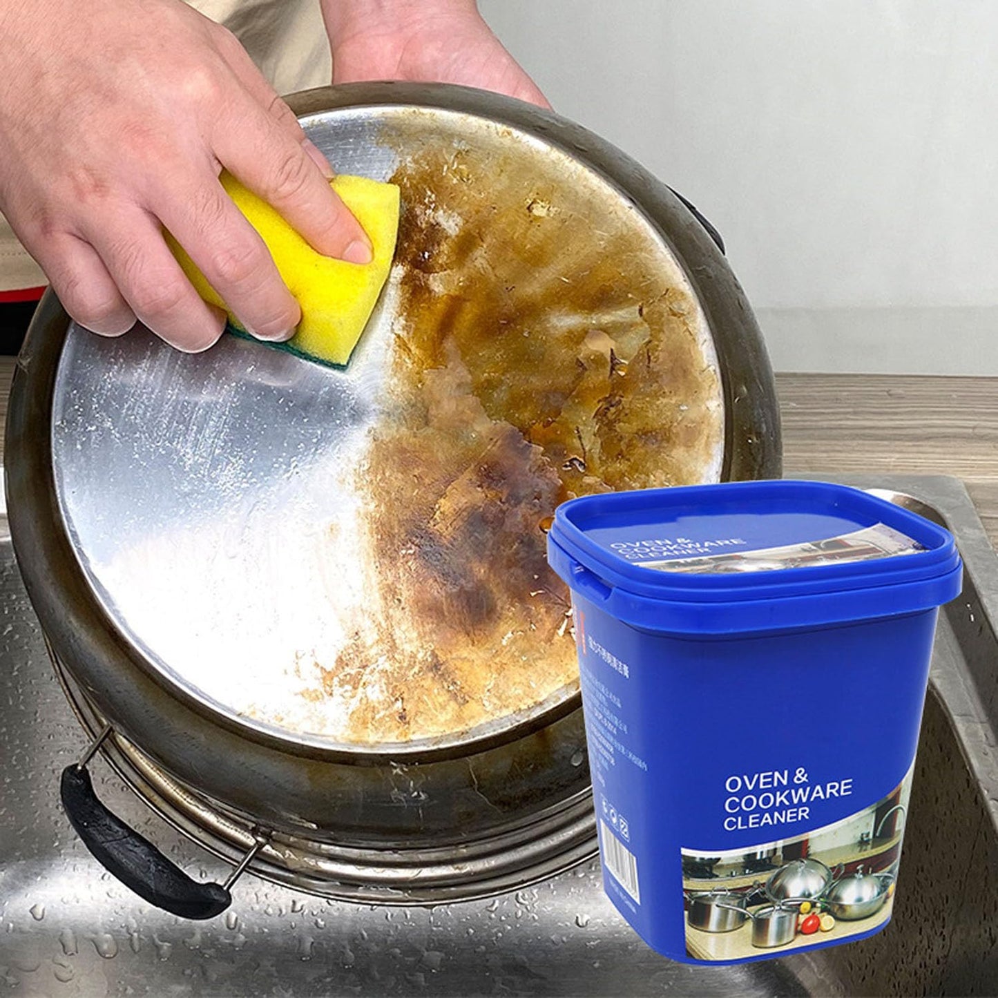 JUDEWY Strong stainless steel cleaner, metal cleaner, kitchen multifunctional cleaning paste, cleaning agent, stain remover