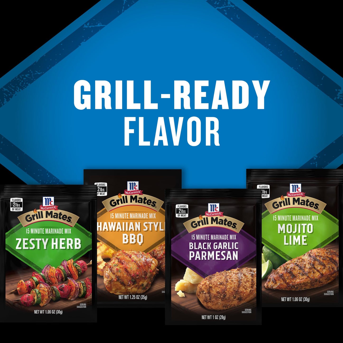 McCormick Grill Mates Marinade Mix Variety Pack, Includes 12 Marinade Mixes, Sweet, Smoky, Spicy, and Savory Flavors, For Chicken, Beef, Pork, Shrimp