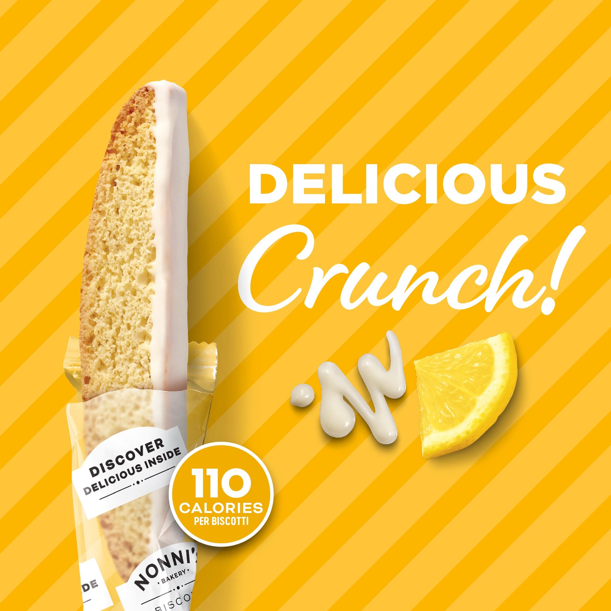 Nonni's Limone Biscotti, Individually Wrapped Italian Lemon Cookie Snacks, 8 Servings (Pack of 1)